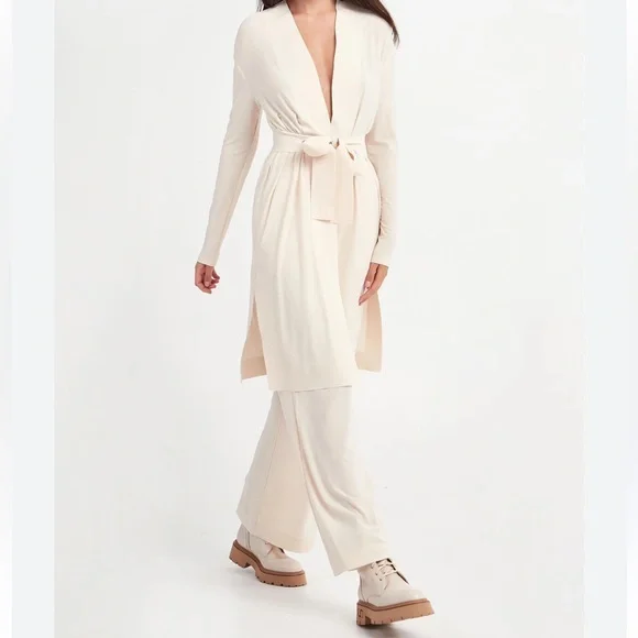 MAXMARA LEISURE Ivory Kardigan Damski Gordon Lightweight Smooth Size US Large - Picture 4 of 15